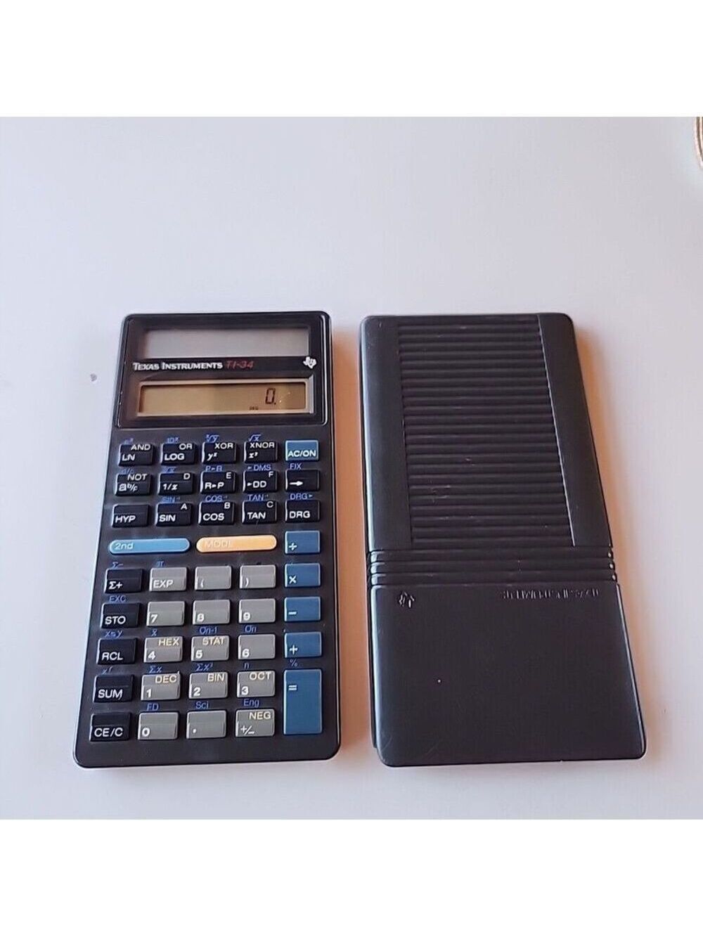 Vintage Texas‎ Instruments TI-34 Scientific Solar Calculator & Cover